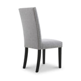 Conran Light Grey Stud Detail Dining Chair with Black Legs