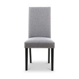 Conran Light Grey Stud Detail Dining Chair with Black Legs