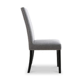 Conran Light Grey Stud Detail Dining Chair with Black Legs