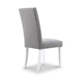 Conran Light Grey Stud Detail Dining Chair with White Legs