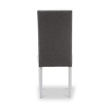 Conran Light Grey Stud Detail Dining Chair with White Legs