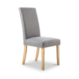 Conran Light Grey Stud Detail Dining Chair with Natural Legs from Roseland Furniture