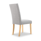 Conran Light Grey Stud Detail Dining Chair with Natural Legs