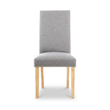 Conran Light Grey Stud Detail Dining Chair with Natural Legs