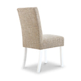 Madoc Waffle Stitch Dining Chair with White Legs 