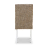 Madoc Waffle Stitch Dining Chair with White Legs 