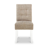 Madoc Waffle Stitch Dining Chair with White Legs 