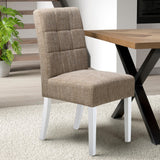 Madoc Waffle Stitch Dining Chair with White Legs for dining room