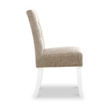 Madoc Waffle Stitch Dining Chair with White Legs 