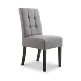 Pryder Faux Linen Dining Chair with Black Legs from Roseland Furniture