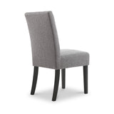 Pryder Faux Linen Dining Chair with Black Legs