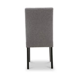 Pryder Faux Linen Dining Chair with Black Legs