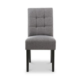 Pryder Faux Linen Dining Chair with Black Legs