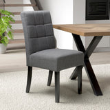 Pryder Faux Linen Dining Chair with Black Legs for dining room