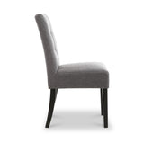 Pryder Faux Linen Dining Chair with Black Legs