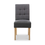 Pryder Faux Linen Grey Dining Chair with Natural Legs