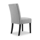 Pryder Light Grey Faux Linen Dining Chair with Black Legs