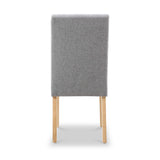 Pryder Light Grey Faux Linen Dining Chair with Natural Legs