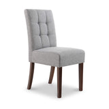 Pryder Light Grey Faux Linen Dining Chair with Walnut Legs from Roseland Furniture