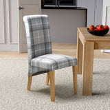 Deryn Grey Check Dining Chair for dining room