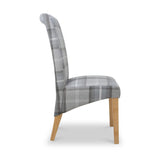 Deryn Grey Check Dining Chair