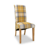 Deryn Yellow Check Dining Chair from Roseland Furniture