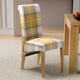 Deryn Yellow Check Dining Chair for dining room