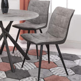 Nia Faux Suede Dining Chair Grey from Roseland Furniture