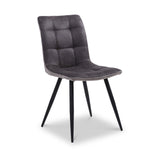 Nia Faux Suede Dining Chair Charcoal from Roseland Furniture