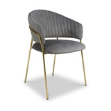 Elven Dining Chair Grey Velvet from Roseland Furniture