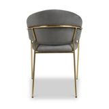 Elven Dining Chair Grey Velvet from Roseland Furniture