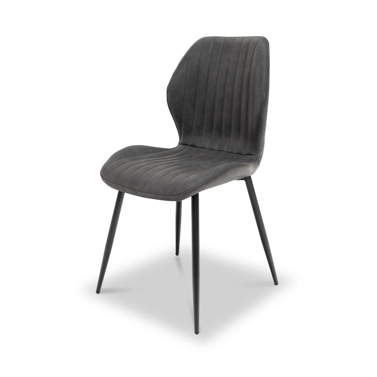 Manuelle-faux-leather-dining-chair-grey from Roseland Furniture