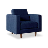 Skye Midnight Blue Velvet Armchair from Roseland Furniture