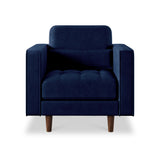 Skye Midnight Blue Velvet Armchair from Roseland Furniture