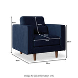 Skye Midnight Blue Velvet Armchair from Roseland Furniture