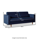 Skye 3 Seat Sofa Midnight Blue from Roseland Furniture