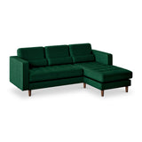 Skye Bottle Green Velvet Chaise Sofa from Roseland Furniture