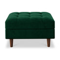 Skye Bottle Green Velvet Storage Footstool from Roseland Furniture