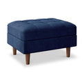 Skye Midnight Blue Velvet Storage Footstool from Roseland Furniture