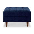 Skye Midnight Blue Velvet Storage Footstool from Roseland Furniture