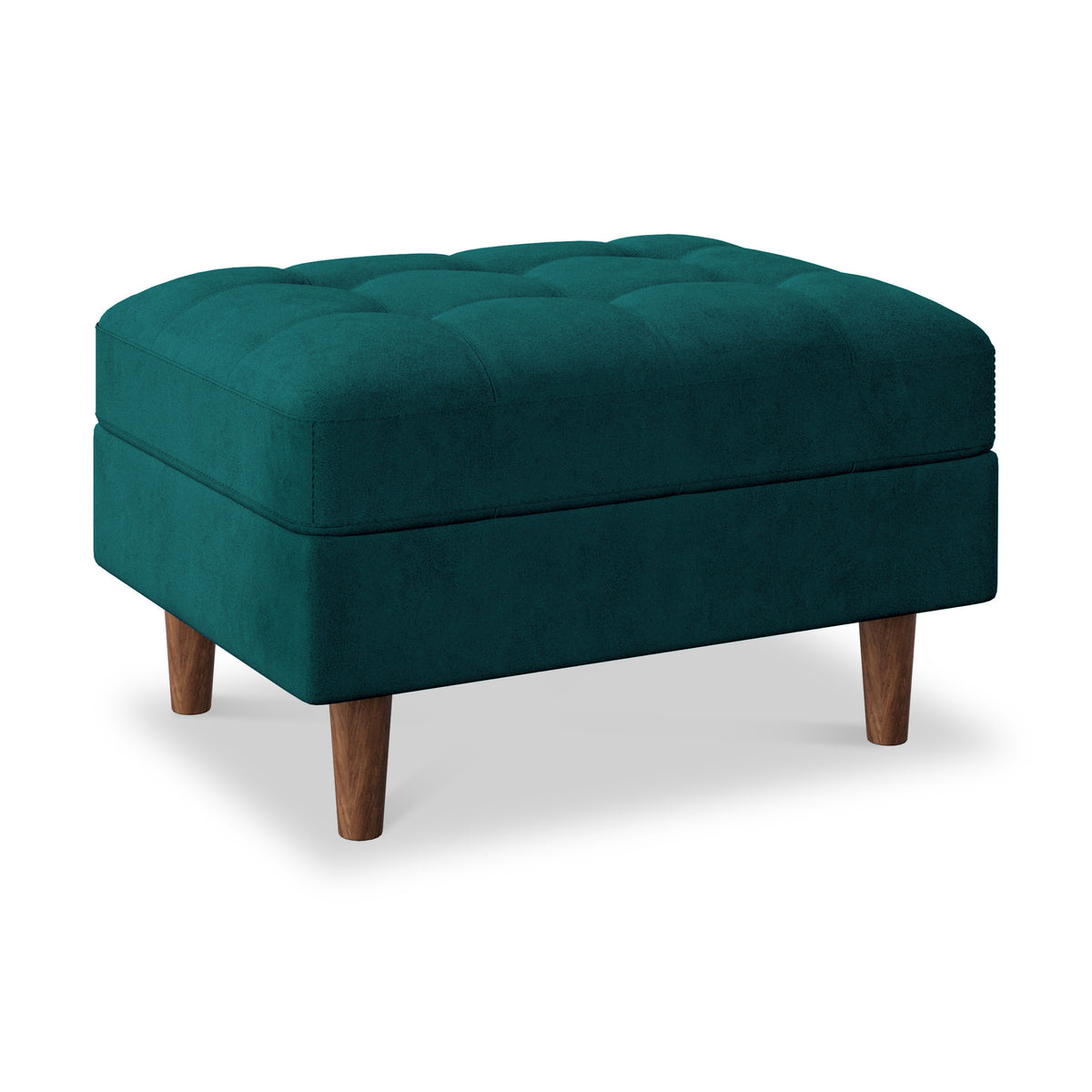 Skye Teal Velvet Storage Footstool from Roseland Furniture