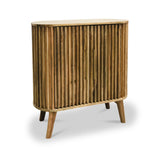 Leo Slatted Mango Wood 2 Door Tall Sideboard from Roseland Furniture