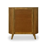 Leo Slatted Mango Wood 2 Door Tall Sideboard from Roseland Furniture