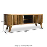 Leo Slatted Mango Wood 2 Door Large TV Unit