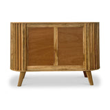 Leo Slatted Mango Wood 3 Drawer 1 Door Sideboard Cabinet