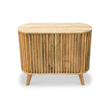 Leo Slatted Mango Wood 2 Door Small Sideboard