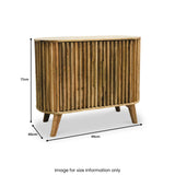 Leo Slatted Mango Wood 2 Door Small Sideboard