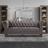 Stanhope Steel Grey Velvet 3 Seater Sofa