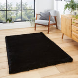 Dorset Black Hand Tufted Super Teddy Rug for living room