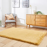 Dorset Mustard Hand Tufted Super Teddy Rug for bedroom